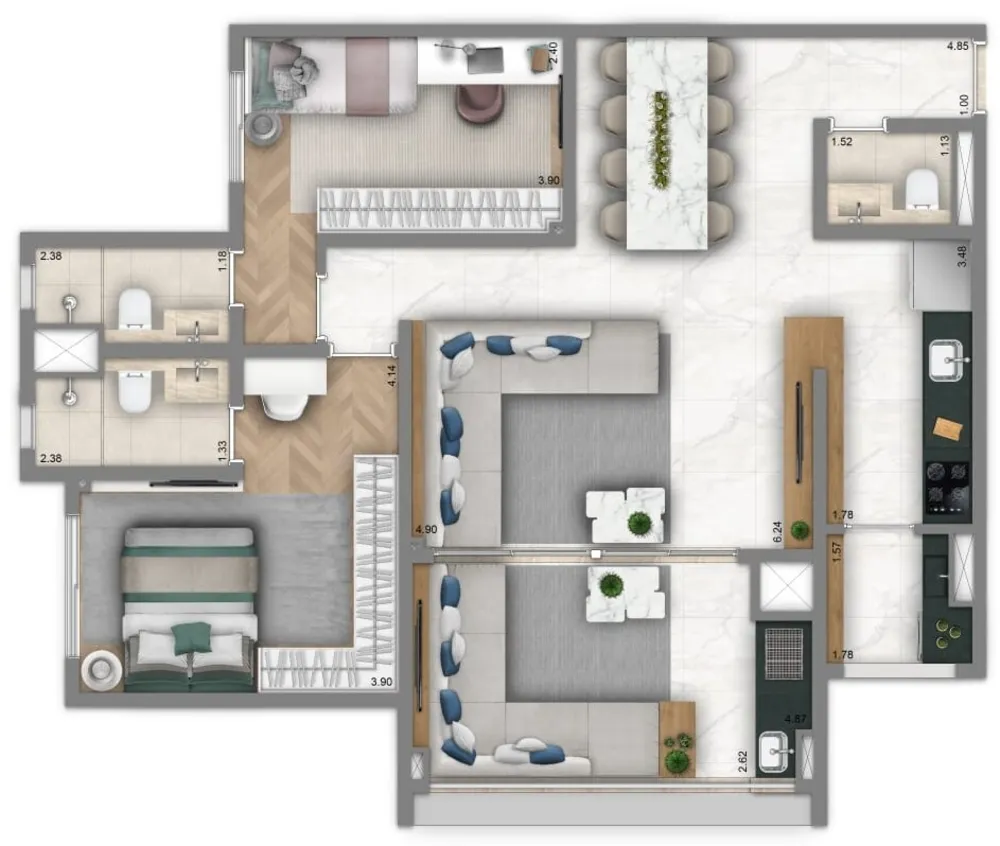 Apartamento, 2 quartos, 103 m² - Foto 16