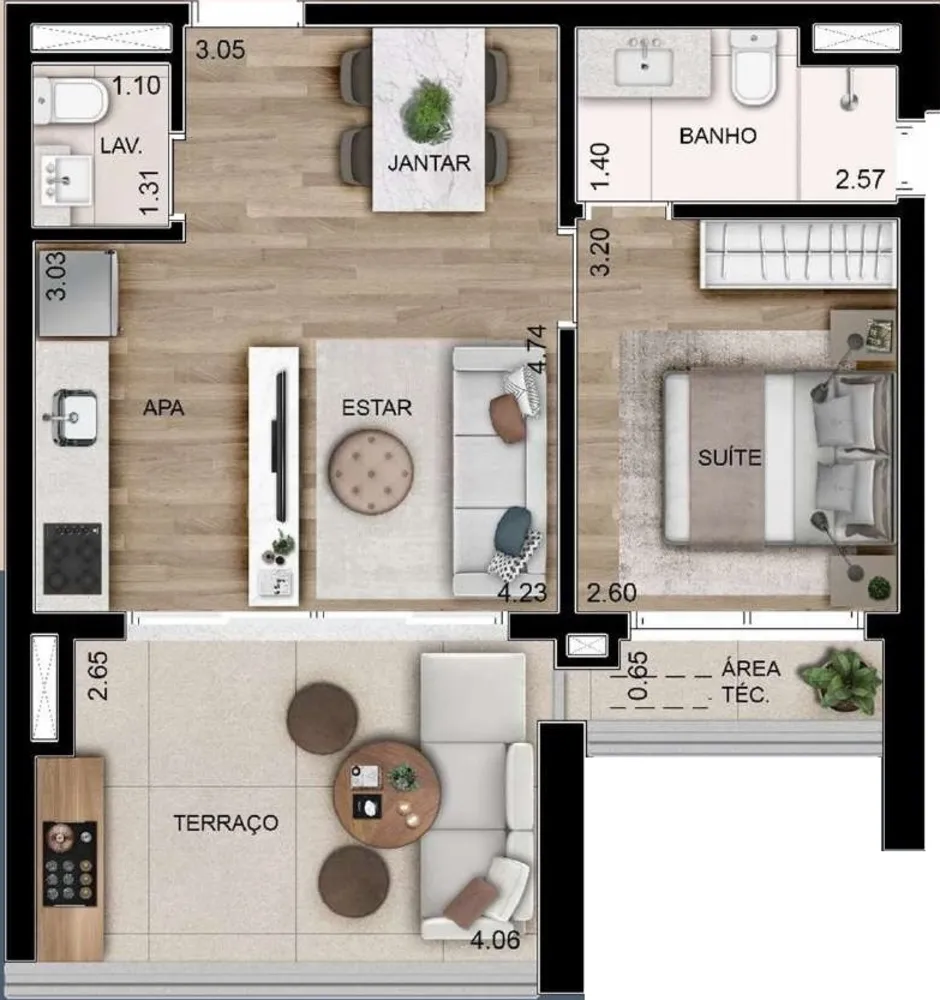 Apartamento, 1 quarto, 53 m² - Foto 12