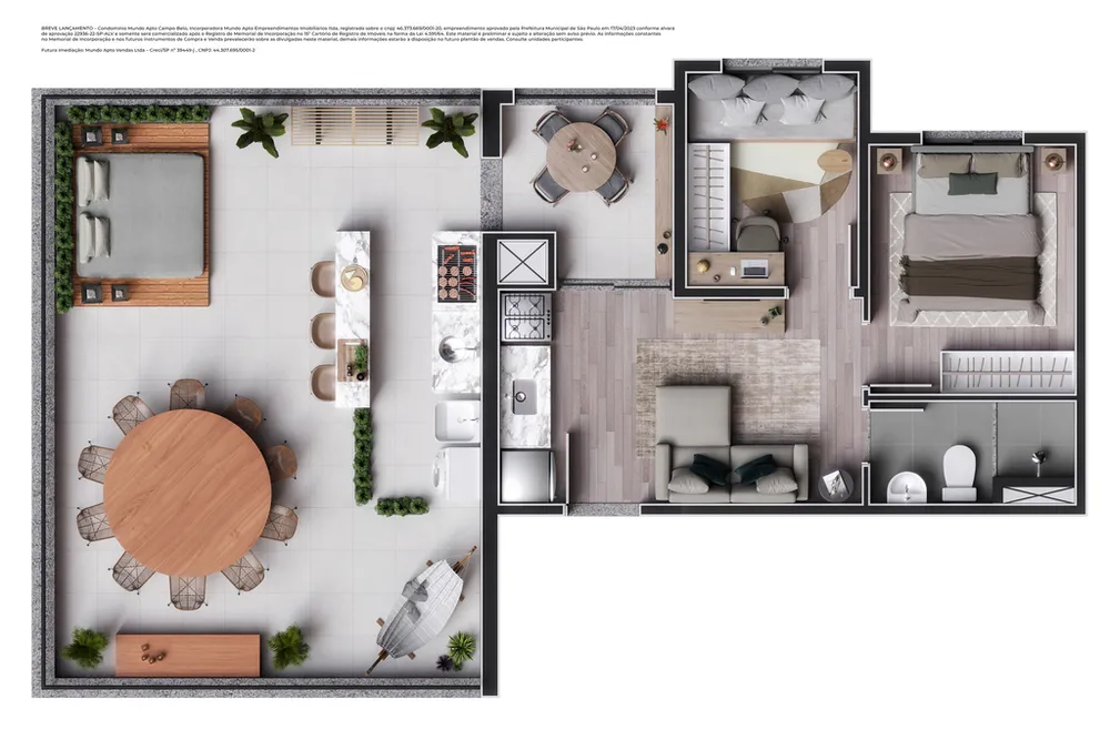 Cobertura, 2 quartos, 67 m² - Foto 3