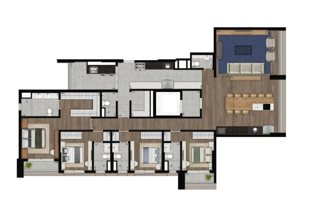Apartamento, 4 quartos, 206 m² - Foto 4