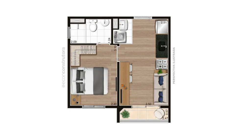 Apartamento, 1 quarto, 26 m² - Foto 7