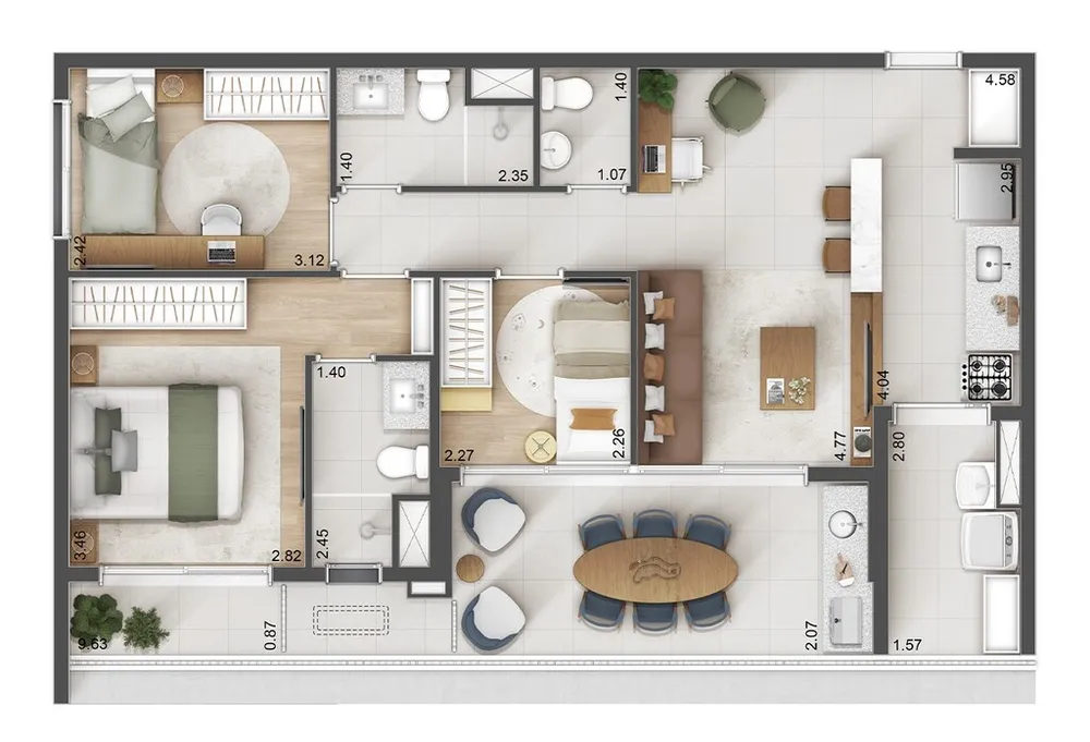 Apartamento, 2 quartos, 96 m² - Foto 12