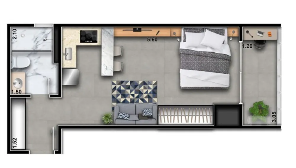 Apartamento, 1 quarto, 29 m² - Foto 2