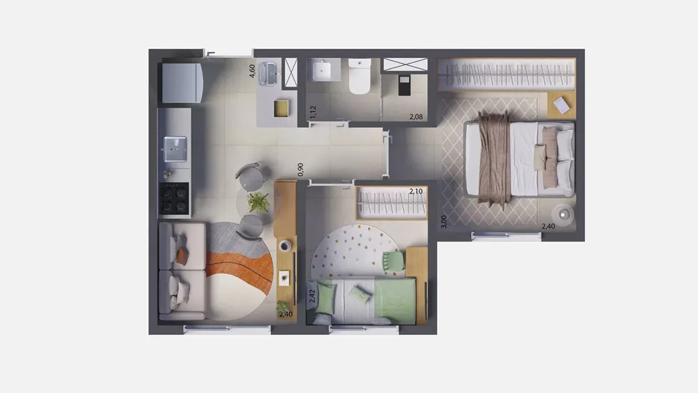 Apartamento, 3 quartos, 51 m² - Foto 11