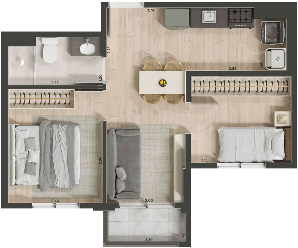 Apartamento, 2 quartos, 36 m² - Foto 10