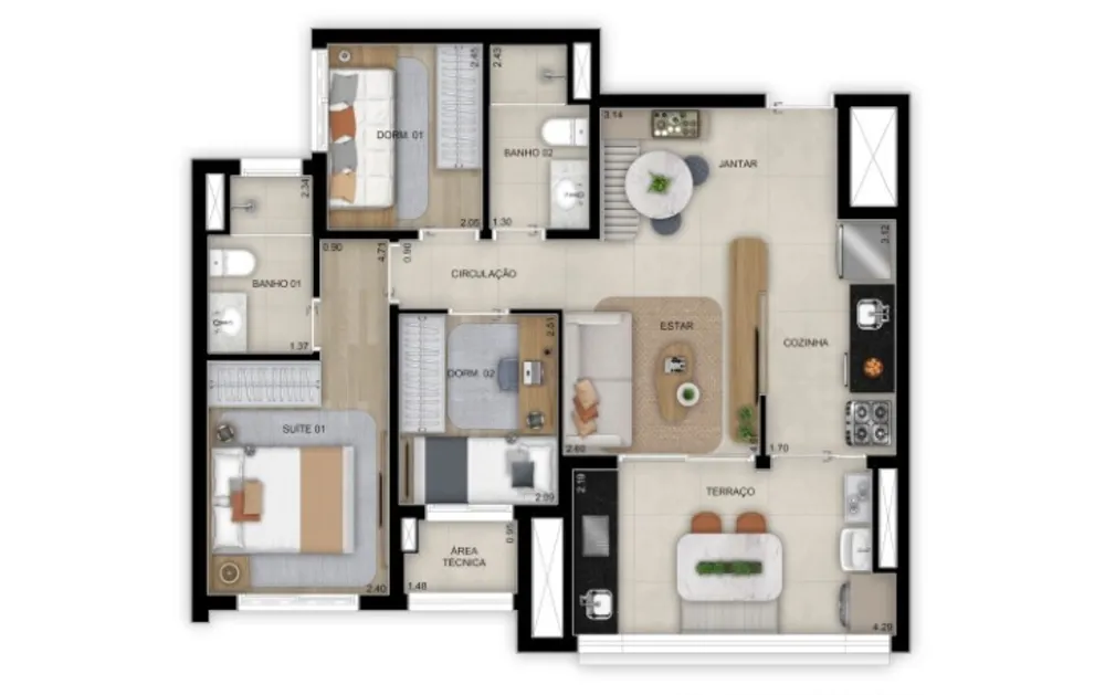 Apartamento, 3 quartos, 68 m² - Foto 12