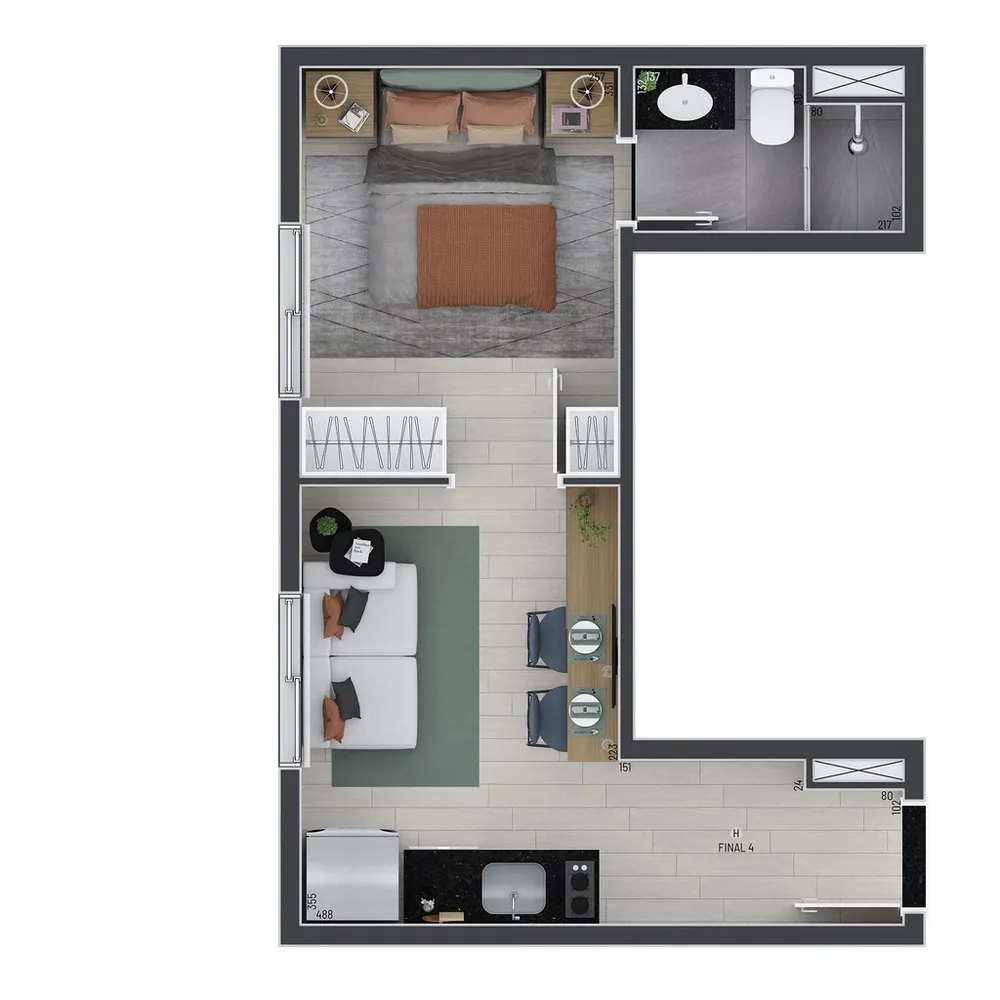 Apartamento, 1 quarto, 28 m² - Foto 12
