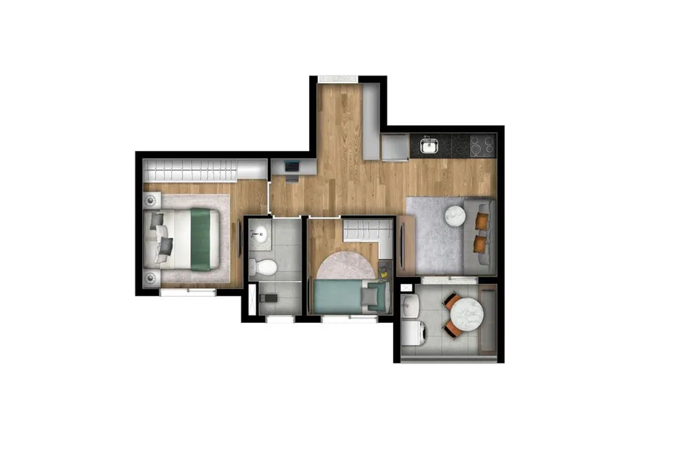 Apartamento, 1 quarto, 24 m² - Foto 2