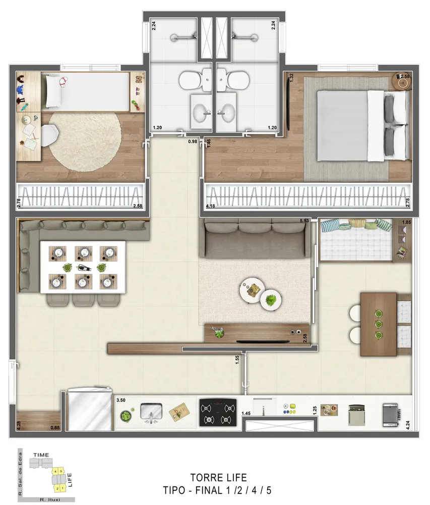 Apartamento, 2 quartos, 67 m² - Foto 2