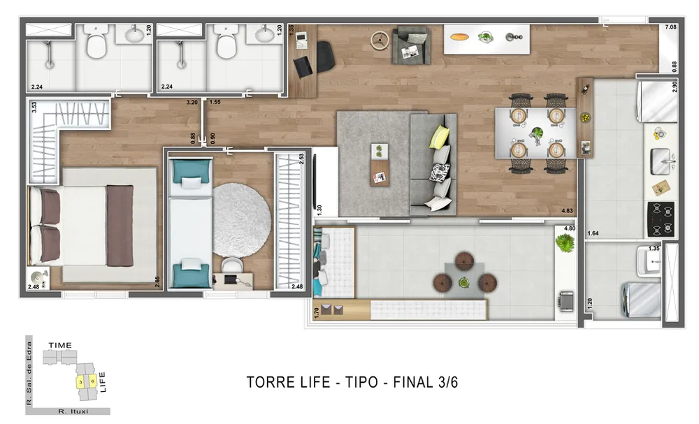 Apartamento, 2 quartos, 67 m² - Foto 1