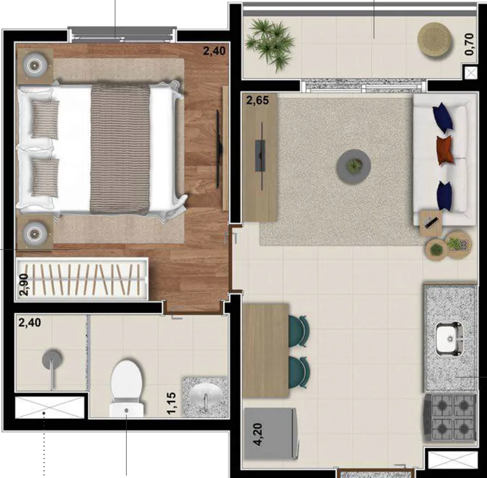 Apartamento, 1 quarto, 26 m² - Foto 11