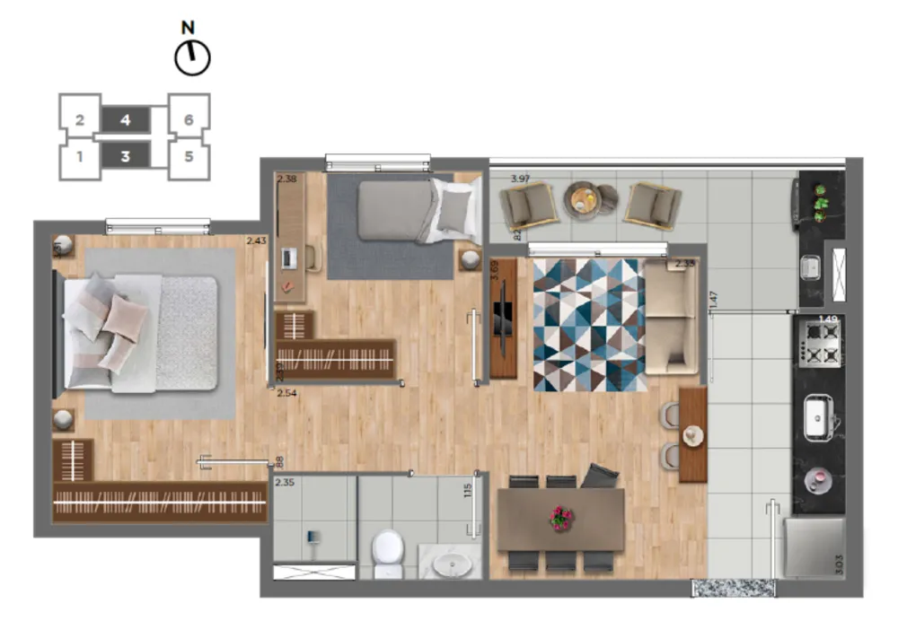 Apartamento, 2 quartos, 130 m² - Foto 7
