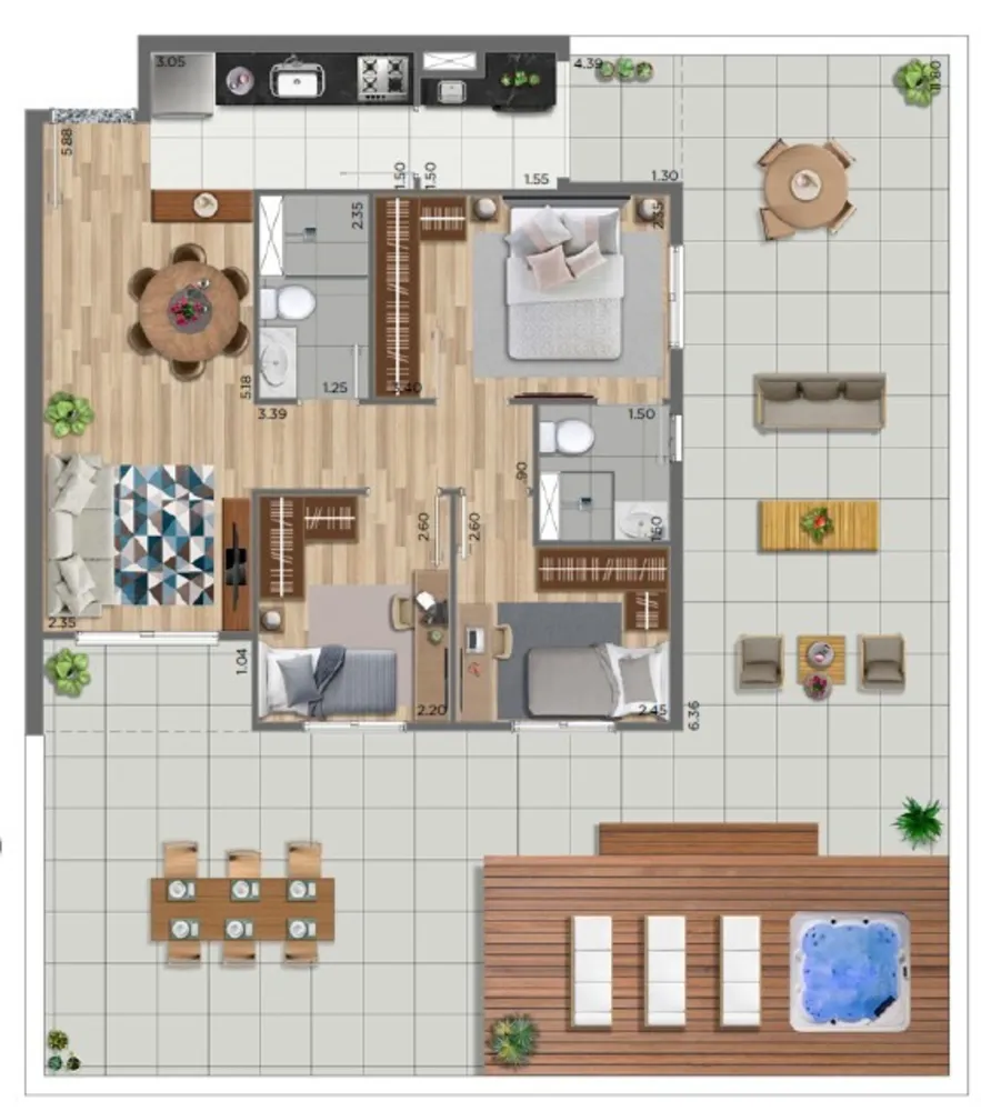 Apartamento, 2 quartos, 130 m² - Foto 3