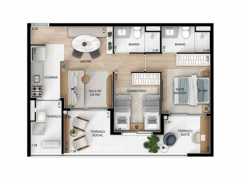 Apartamento, 2 quartos, 65 m² - Foto 12