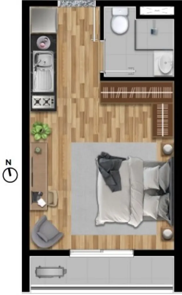 Apartamento, 1 quarto, 34 m² - Foto 9