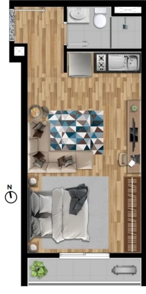 Apartamento, 1 quarto, 34 m² - Foto 8