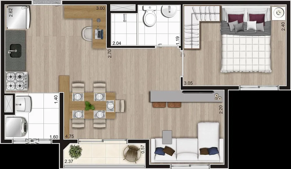 Apartamento, 2 quartos, 37 m² - Foto 12