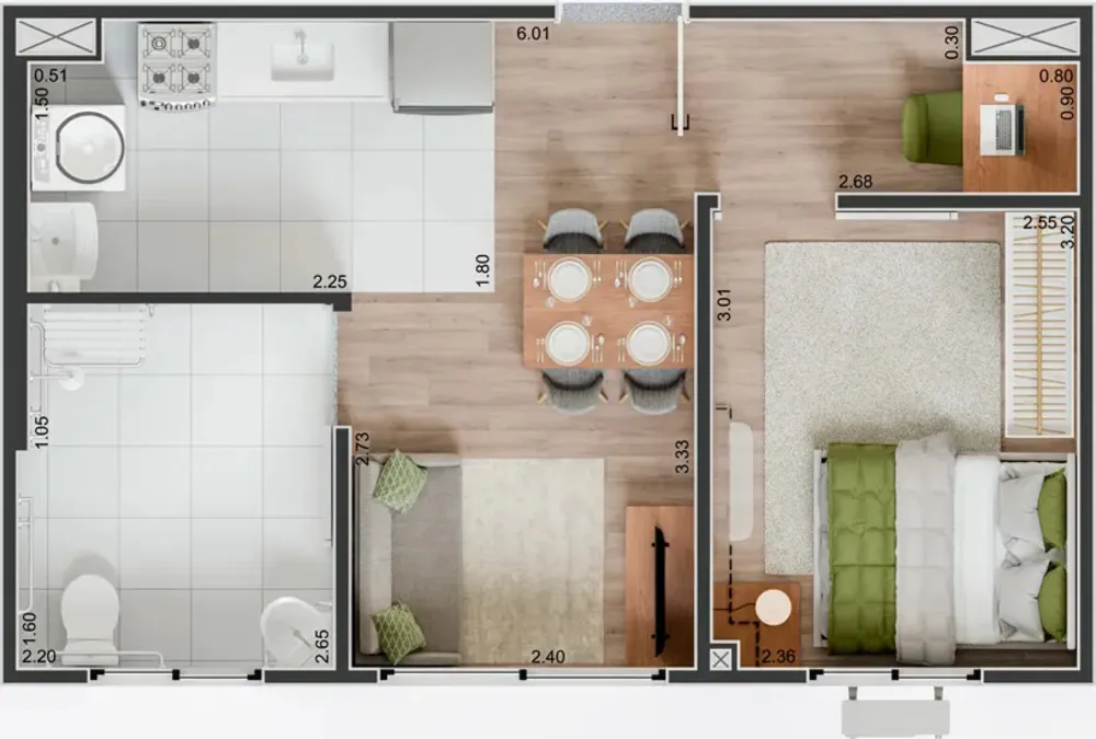 Apartamento, 2 quartos, 35 m² - Foto 10