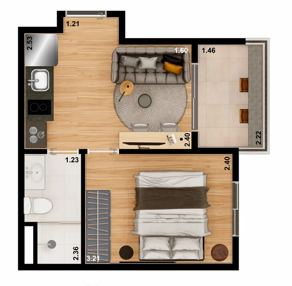 Apartamento, 1 quarto, 29 m² - Foto 12
