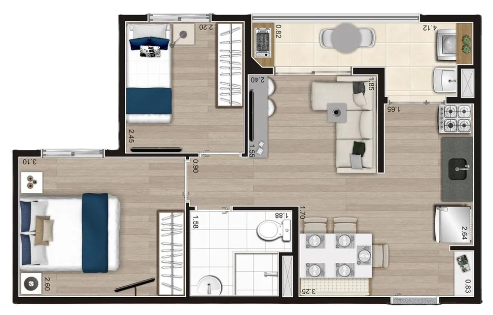 Apartamento, 2 quartos, 41 m² - Foto 10
