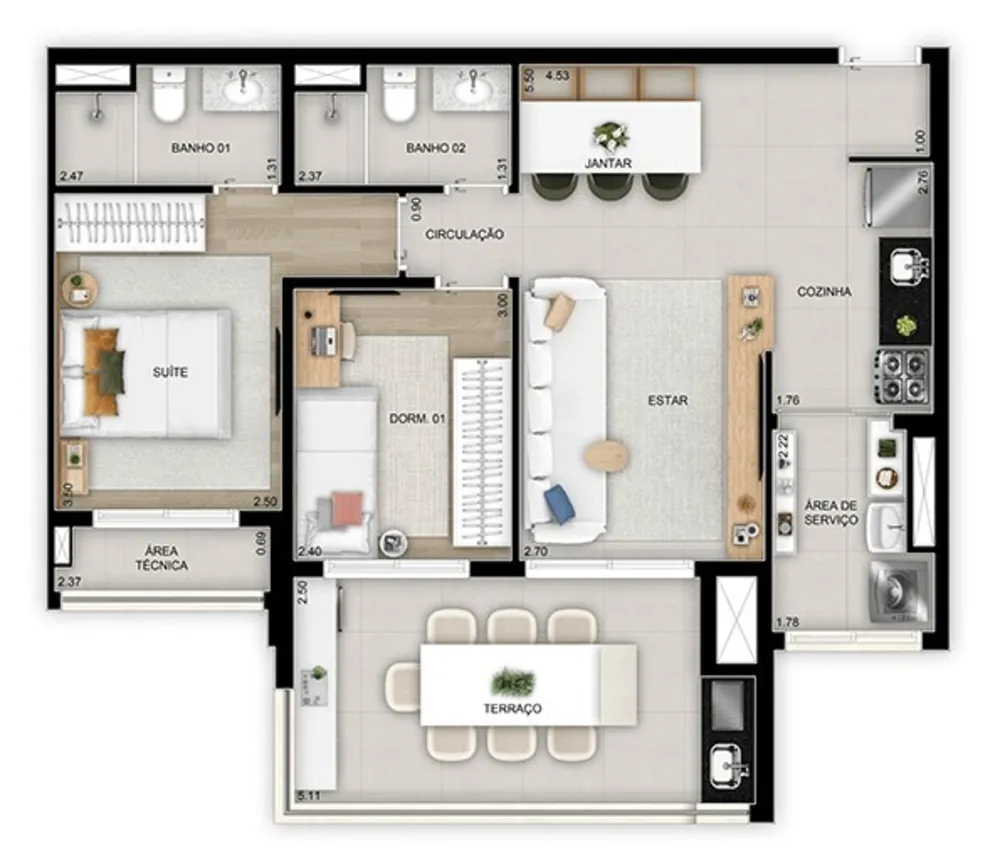 Apartamento, 3 quartos, 98 m² - Foto 7