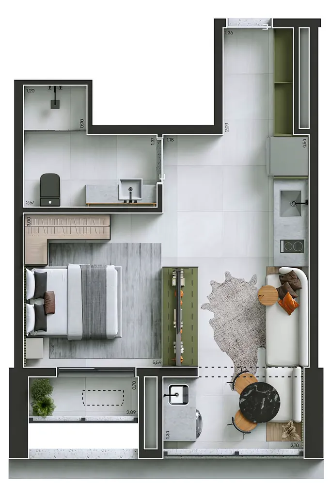 Apartamento, 1 quarto, 36 m² - Foto 6