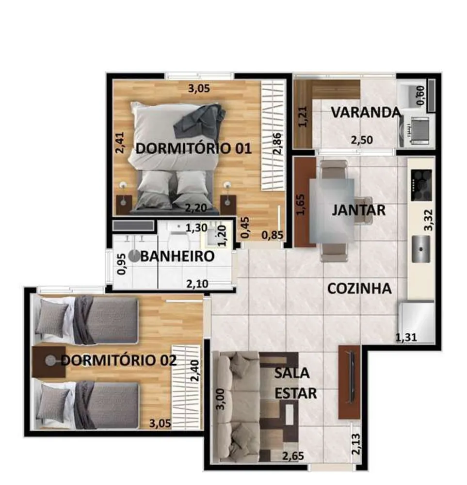 Apartamento, 2 quartos, 61 m² - Foto 13