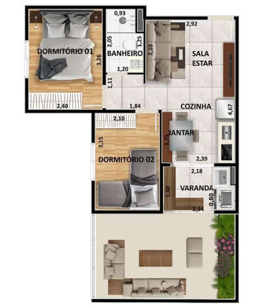 Apartamento, 2 quartos, 61 m² - Foto 4