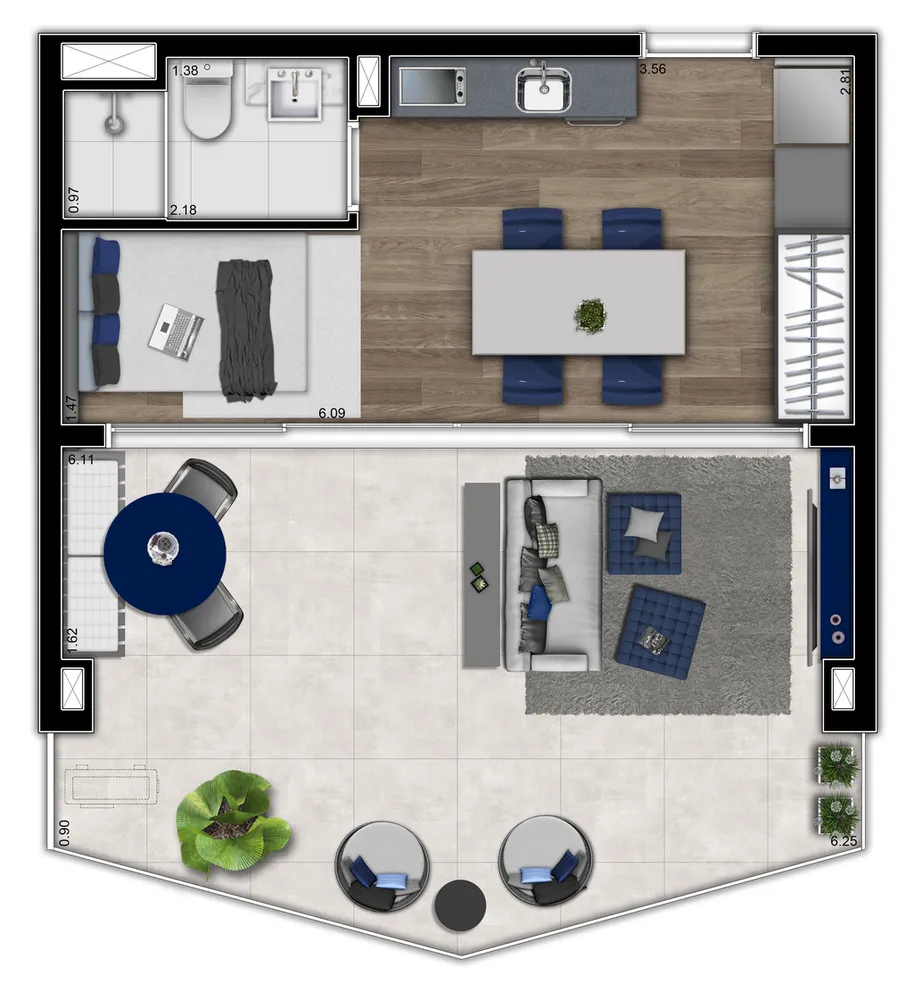 Cobertura, 1 quarto, 61 m² - Foto 11