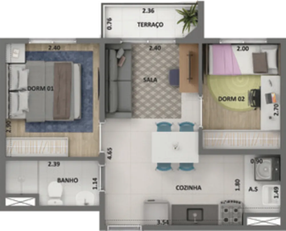 Apartamento, 2 quartos, 42 m² - Foto 9