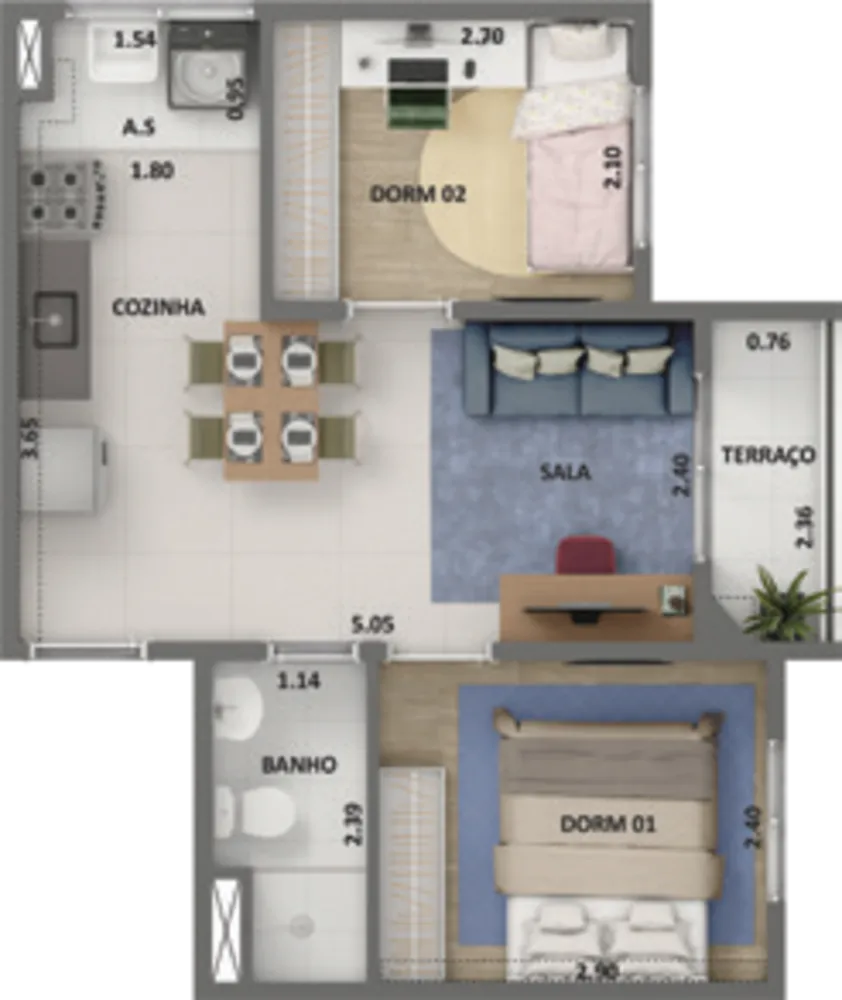 Apartamento, 2 quartos, 42 m² - Foto 15