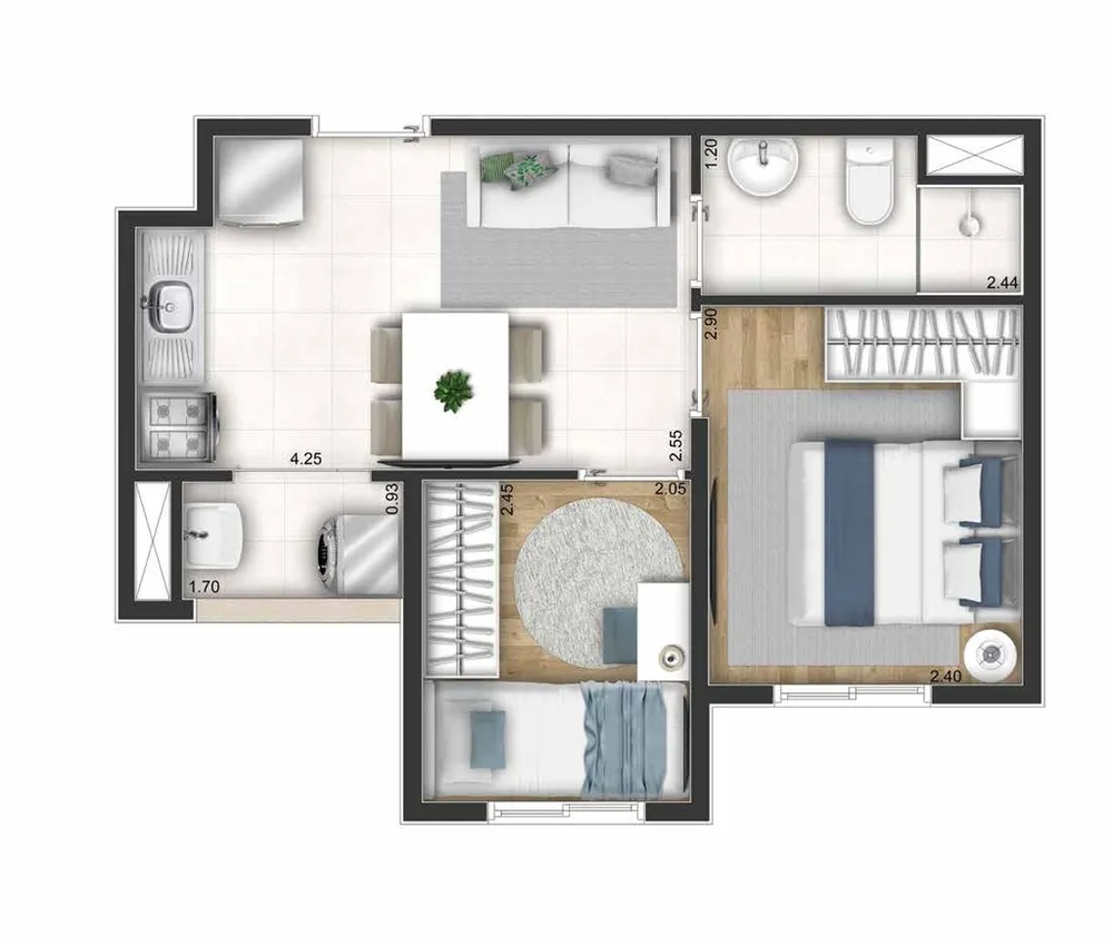 Apartamento, 1 quarto, 34 m² - Foto 1
