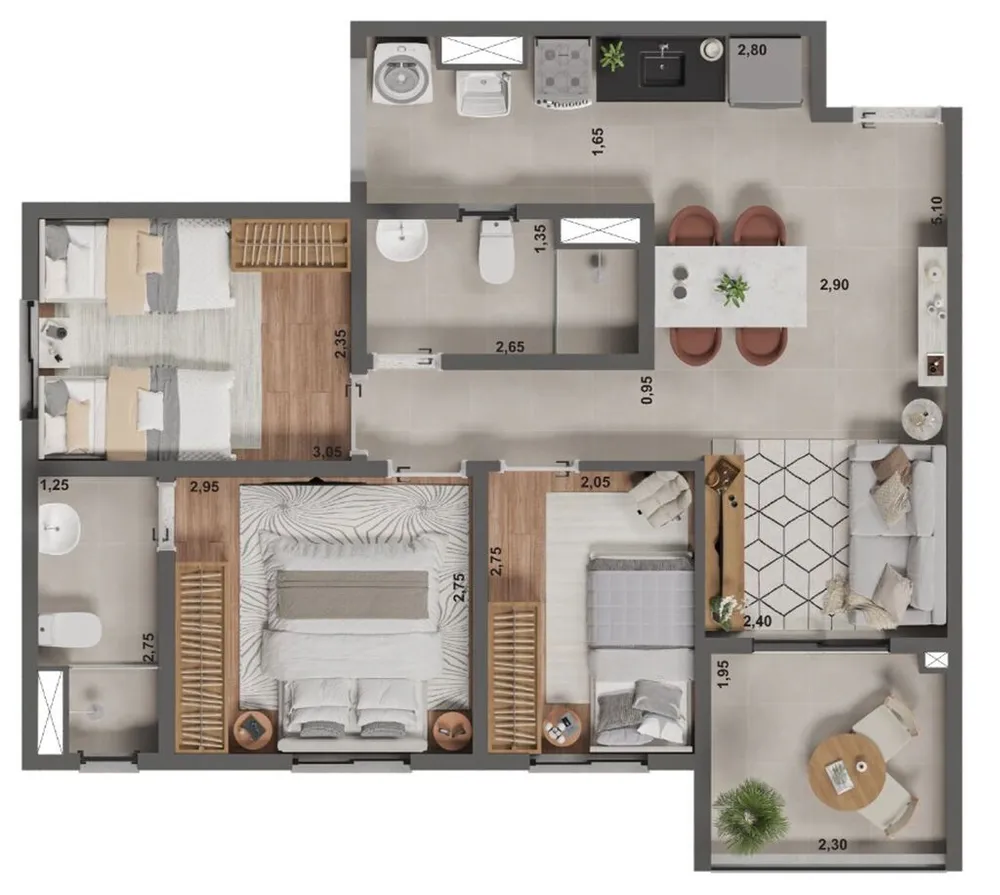 Apartamento, 3 quartos, 63 m² - Foto 16