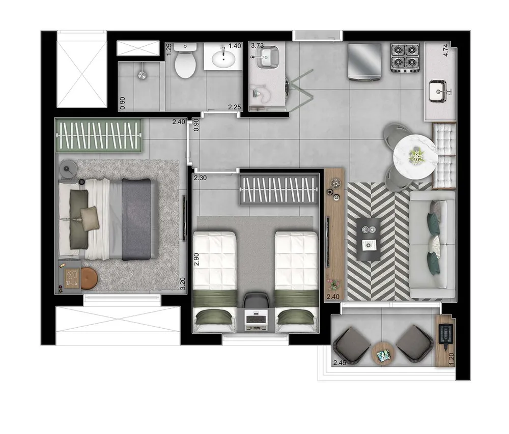 Apartamento, 2 quartos, 42 m² - Foto 12