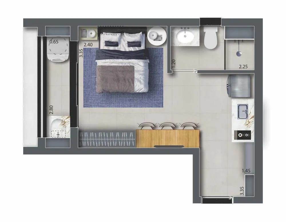 Apartamento, 1 quarto, 32 m² - Foto 10