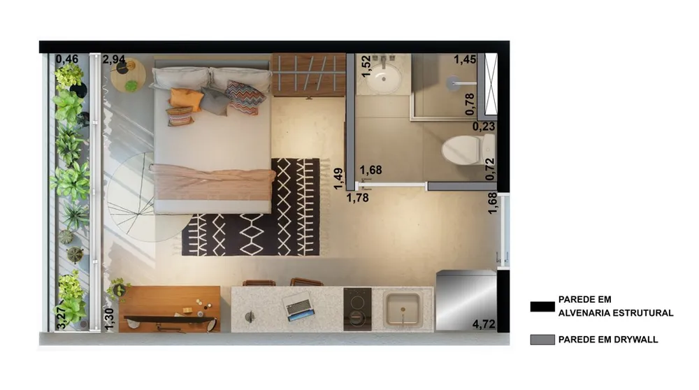 Apartamento, 1 quarto, 41 m² - Foto 12