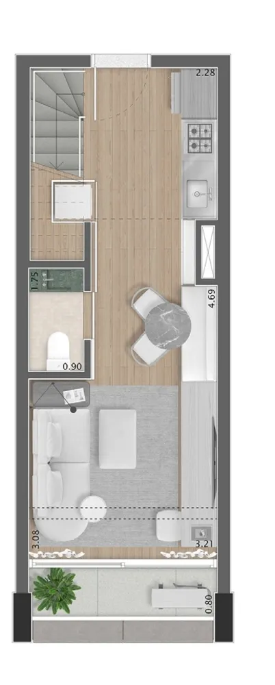 Apartamento, 1 quarto, 68 m² - Foto 8