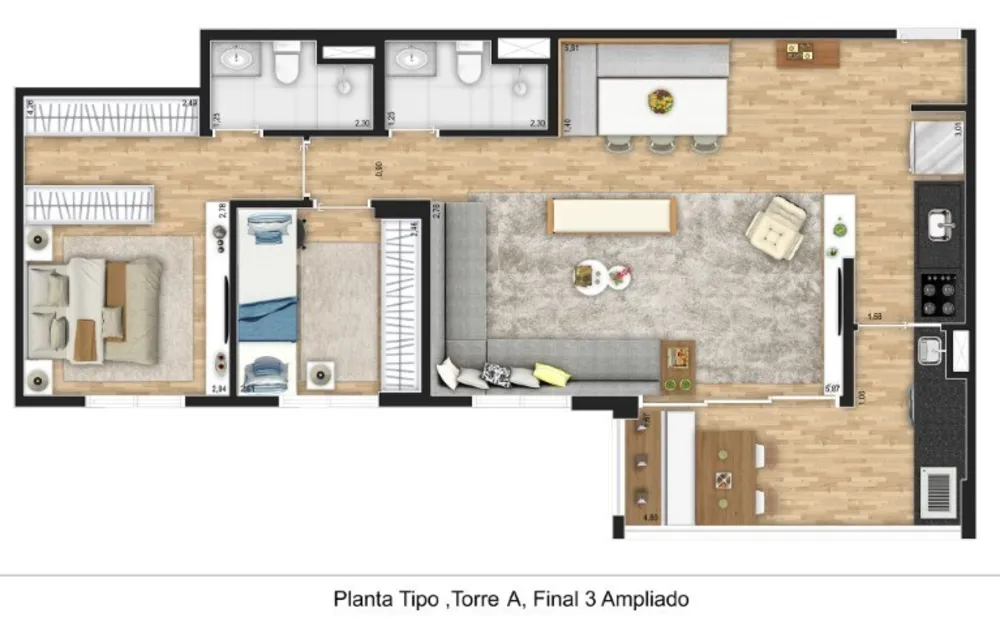 Apartamento, 3 quartos, 87 m² - Foto 3
