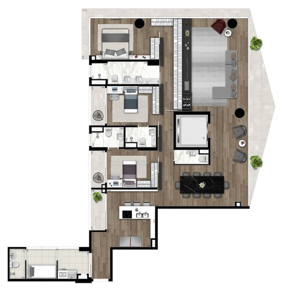 Apartamento, 2 quartos, 156 m² - Foto 12