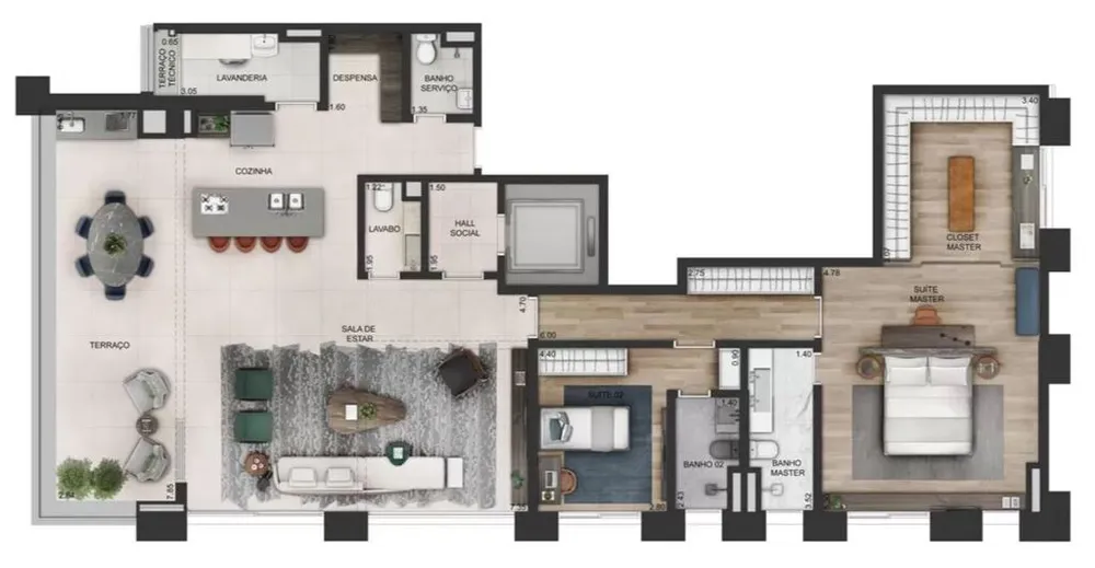 Apartamento, 3 quartos, 192 m² - Foto 1