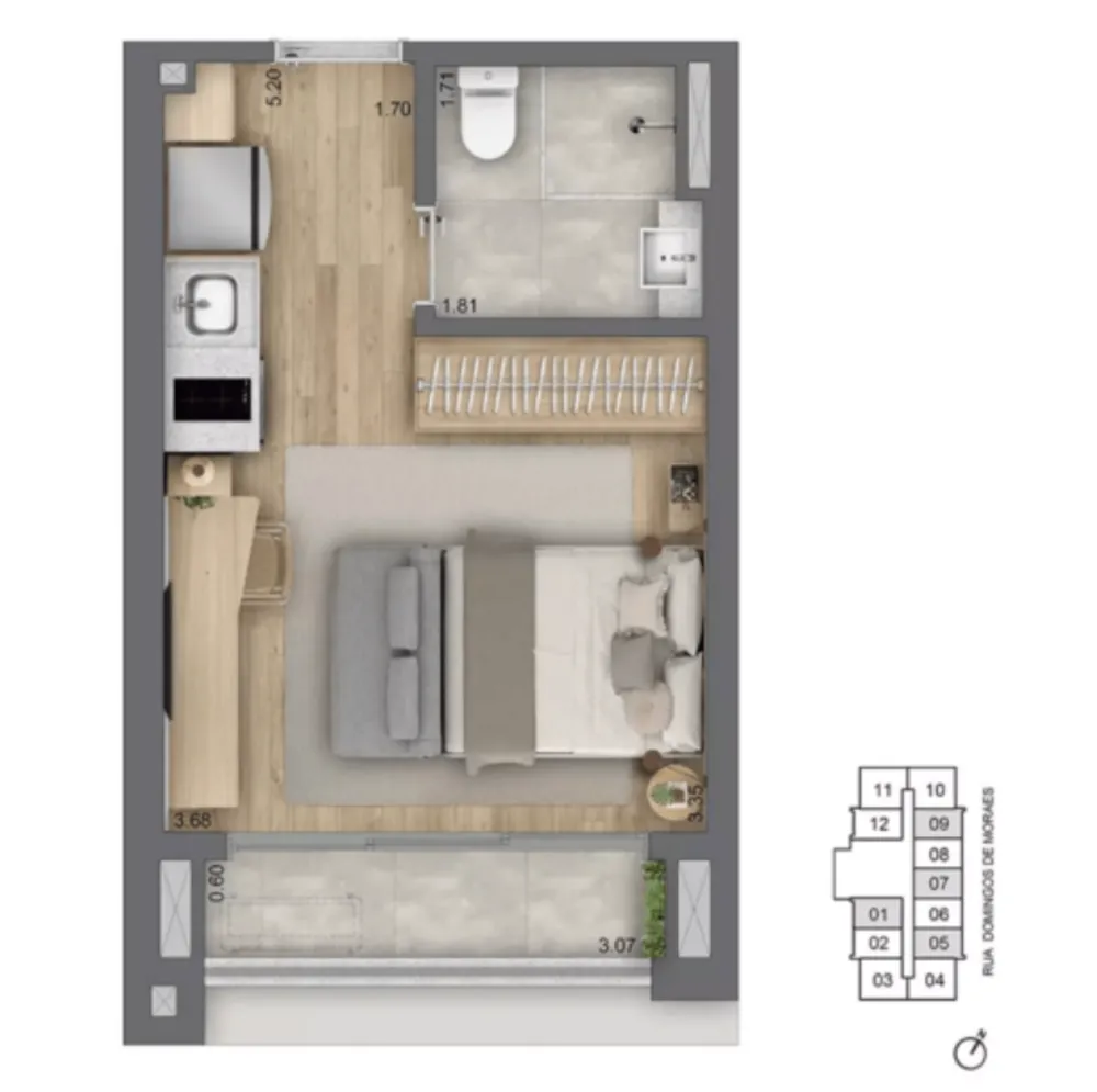 Apartamento, 1 quarto, 33 m² - Foto 4