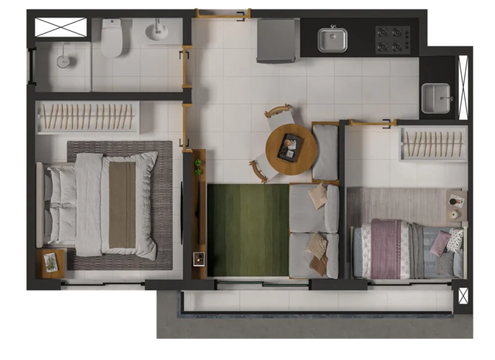 Apartamento, 2 quartos, 34 m² - Foto 14