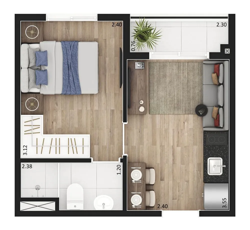 Apartamento, 1 quarto, 24 m² - Foto 8