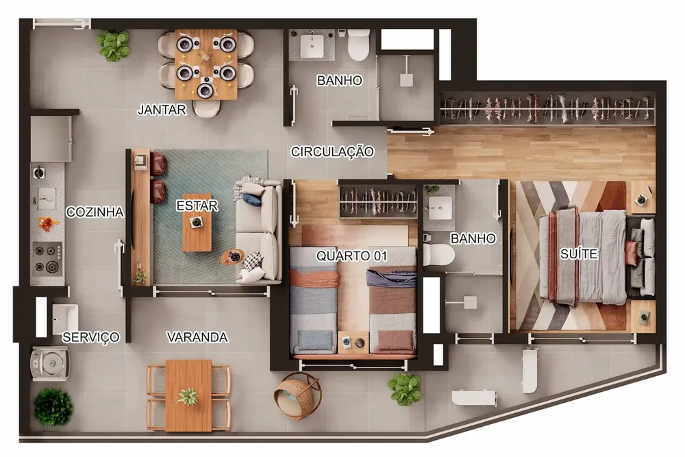 Apartamento, 3 quartos, 93 m² - Foto 2