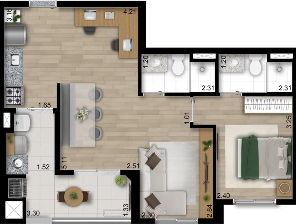 Apartamento, 3 quartos, 69 m² - Foto 7