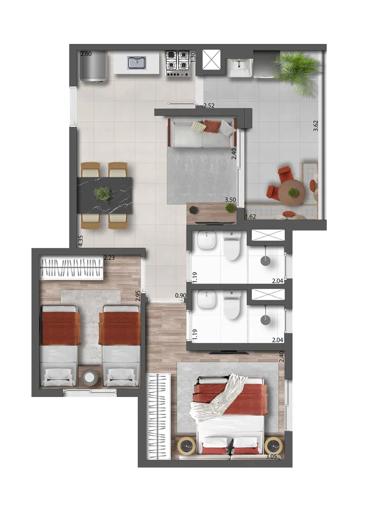 Apartamento, 2 quartos, 47 m² - Foto 12