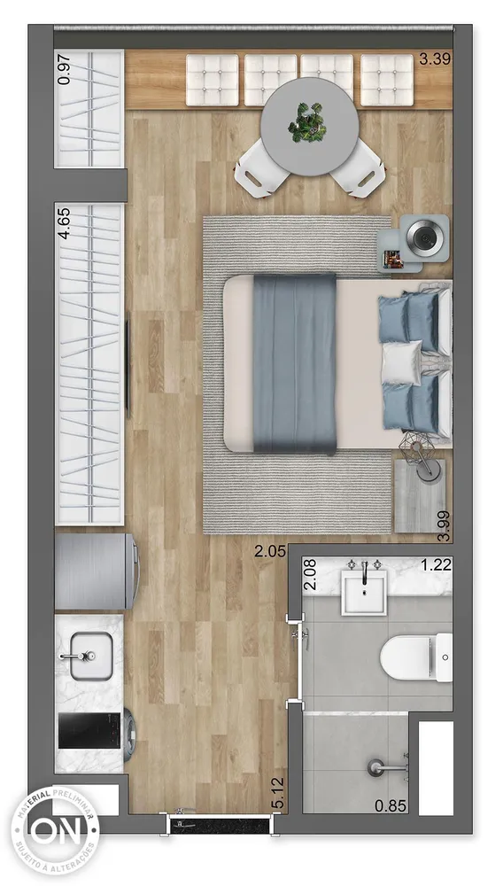 Apartamento, 1 quarto, 56 m² - Foto 7