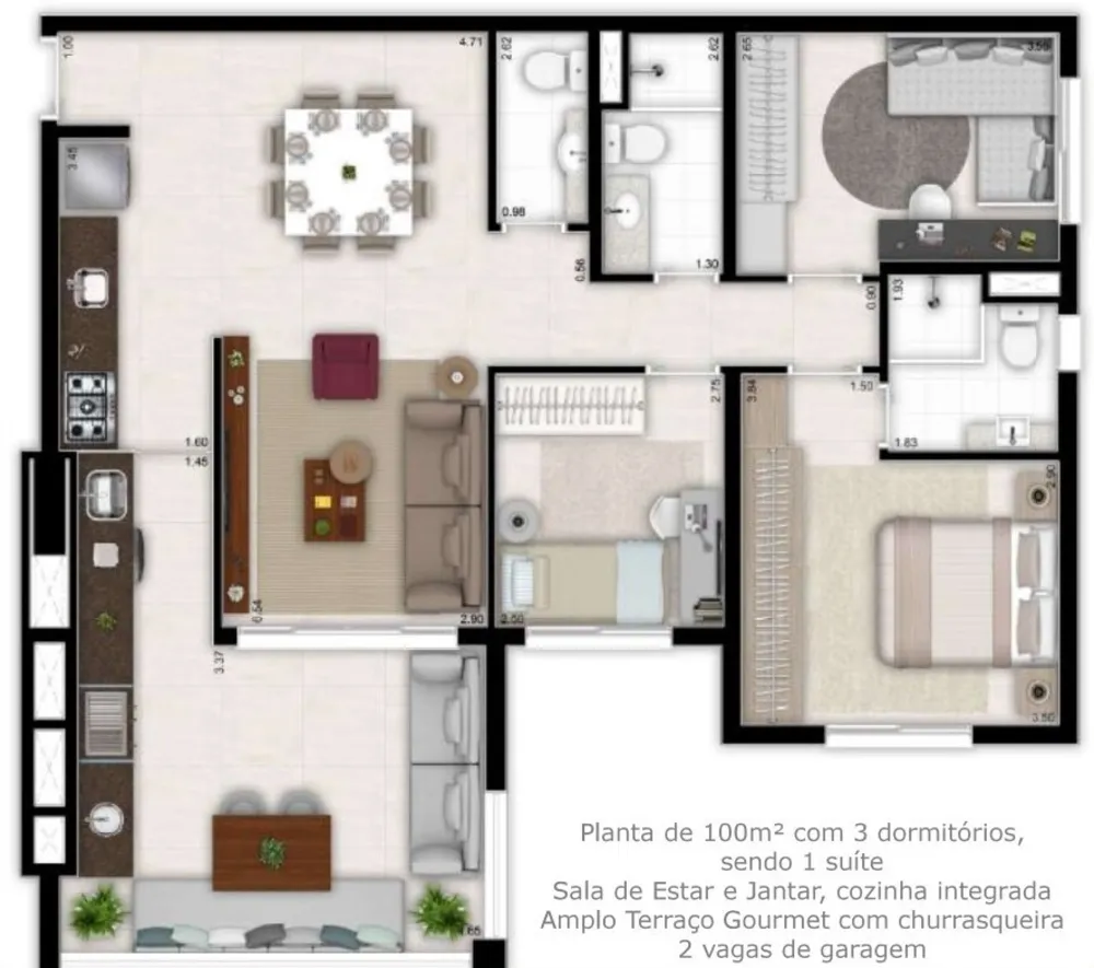 Apartamento, 3 quartos, 100 m² - Foto 12