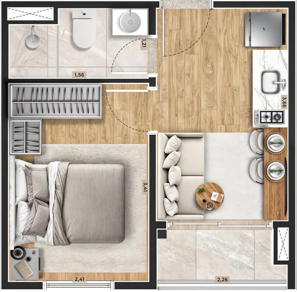 Apartamento, 2 quartos, 35 m² - Foto 14