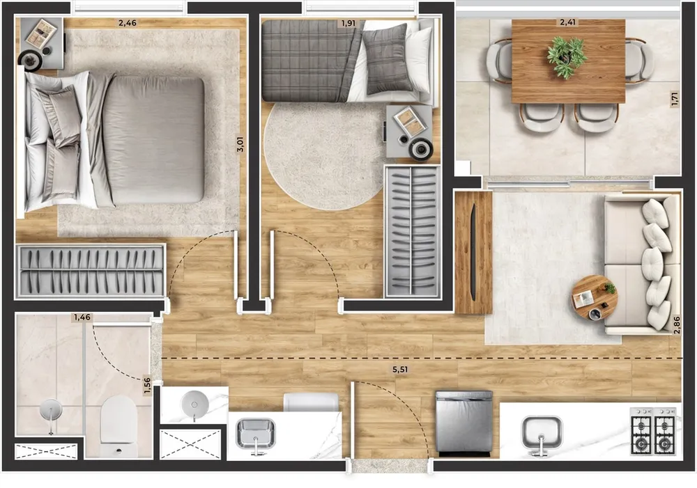 Apartamento, 2 quartos, 35 m² - Foto 16